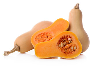 Butternut  healthy fresh vegetable from nature isolated on a white background.