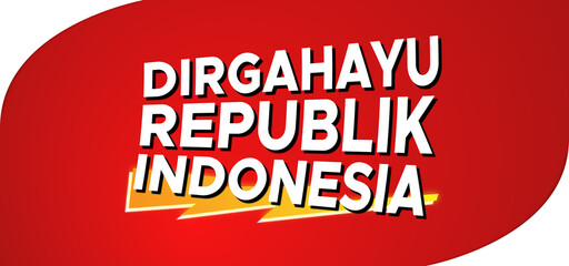 Indonesia's anniversary design background. Independence day celebration. Red design banner.