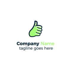 line like thumb up logo design icon vector illustration simple line