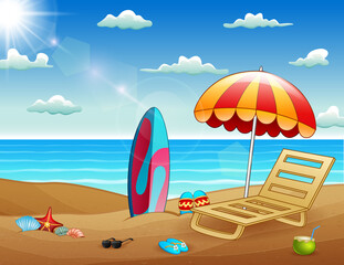 Illustration of Summer beach background