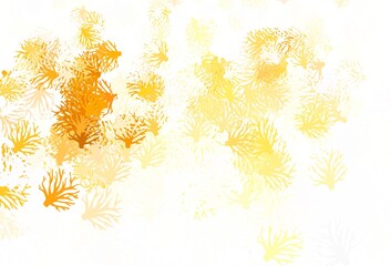 Light Orange vector abstract design with leaves.