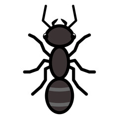 Ant logo symbol icon sign. A simple ant illustration, isolated.
