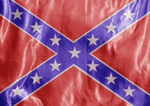 Civil War Confederate Flag. Colored background on textiles