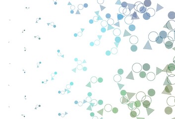 Light Blue, Green vector layout with circles, lines.