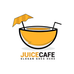 juice cafe logo template. vector logo design.  fresh juice logo template. fruit logo. healthy fresh juice logo template