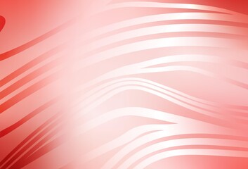 Light Red vector texture with curved lines.