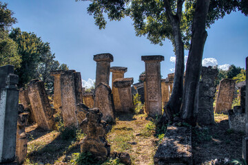 Serbia - Tombstones at the Ancient Bogomil Cemetery (a Christian neo-Gnostic religious and...