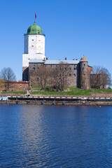Fototapeta na wymiar Vyborg castle on a sunny May day. Vyborg, Russia