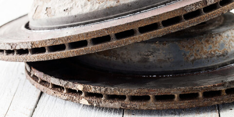  worn out rusty brake discs