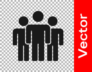 Black Users group icon isolated on transparent background. Group of people icon. Business avatar symbol - users profile icon. Vector.