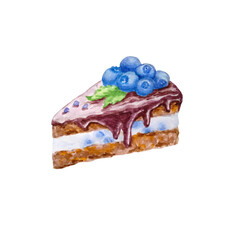 watercolor brownie with chocolate cream