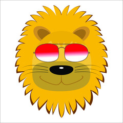 animals with sunglasses drawing in cartoon vector