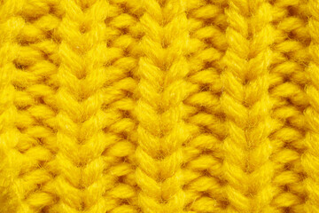 Yellow knitting wool texture background