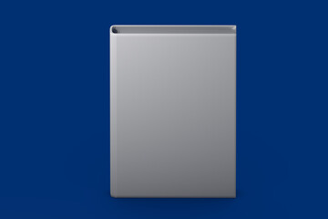 Fototapeta premium cute high resolution grey closed book, knowledge concept with parallel view isolated on blue background - object 3d illustration