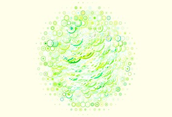 Light Green, Yellow vector texture with disks, lines.