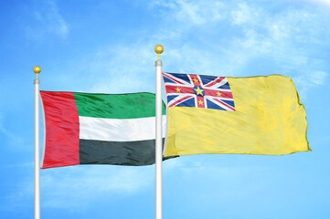 United Arab Emirates and Niue two flags