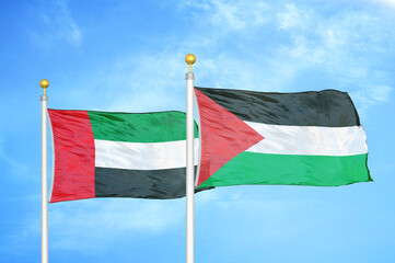 United Arab Emirates and Palestine two flags