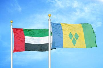 United Arab Emirates and Saint Vincent and the Grenadines two flags