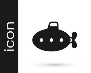 Black Submarine toy icon isolated on white background. Vector.