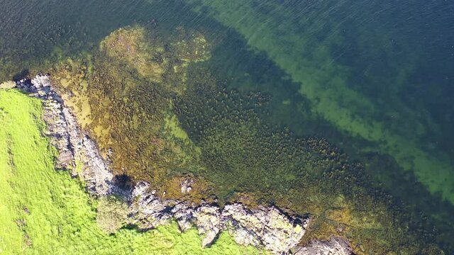 Aerial view of an Island by Bruckless in County Donegal - Ireland
