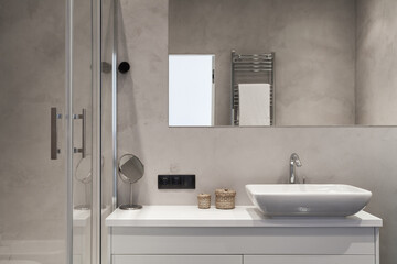 Modern house with contemporary interior design in bathroom