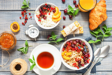 Assortment of breakfast