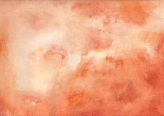 Obraz premium There is blank place for your text, textures design art work or skin product. Hand painted ink orange seamless pattern with abstract sky and clouds