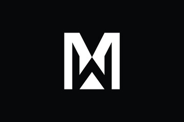 Minimal Innovative Initial WM logo and MW logo. Letter WM MW creative elegant Monogram. Premium Business logo icon. White color on black background