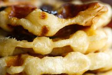 Waffle candy food closeup