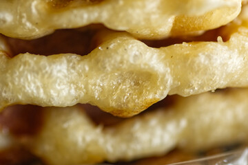 Waffle candy food closeup