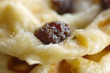 Waffle candy food closeup