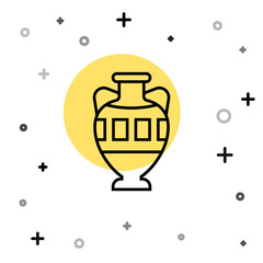 Black line Ancient amphorae icon isolated on white background. Random dynamic shapes. Vector.