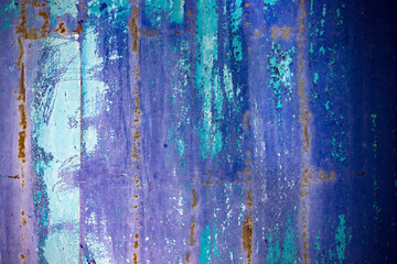 Blue painted metal with rust texture