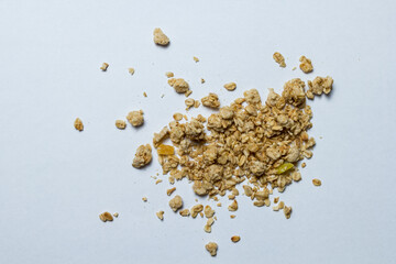 granola on a white background.