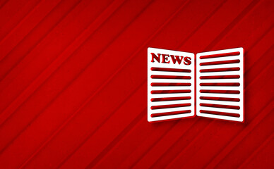 Newspaper icon dreamy abstract red background diagonal stripe line illustration design