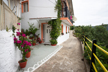 Beautiful street on Thassos Island, Greece