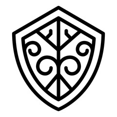 Blacksmith shield icon. Outline blacksmith shield vector icon for web design isolated on white background