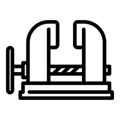 Obraz premium Blacksmith metal vise icon. Outline blacksmith metal vise vector icon for web design isolated on white background