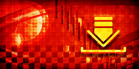 Download icon summer sunburst sunny orange light banner background dark illustration