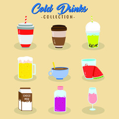 fresh various cold drink vector design collection, can be use to make poster