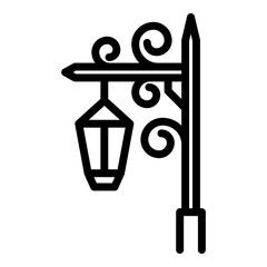 Blacksmith steel light pillar icon. Outline blacksmith steel light pillar vector icon for web design isolated on white background