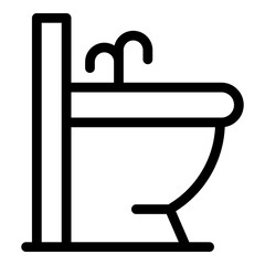 Shower bidet icon. Outline shower bidet vector icon for web design isolated on white background