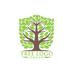 Tree Logo design vector illustration. Abstract Tree Logo vector in creative design concept for nature, agriculture and farm business. Tree Logo, icon, sign and symbol vector design illustration.