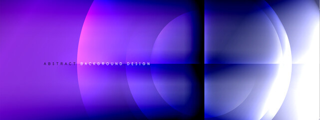 Vector abstract background - circle and cross on fluid gradient with shadows and light effects. Techno or business shiny design templates for text