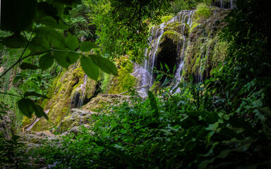 Small waterfall in the woods at Krushuna Waterfalls