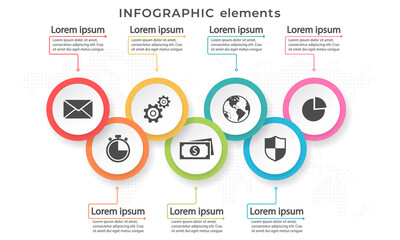 Timeline infographic template 7 options.