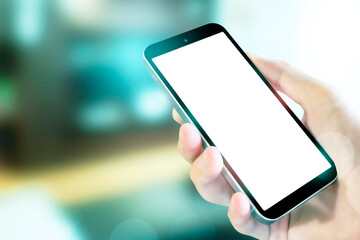 Left-facing smartphone screen Blank for Business scene 5750