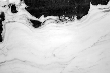 black and white marble pattern texture background special wave line