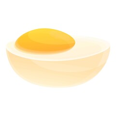 Farm boiled egg icon. Cartoon of farm boiled egg vector icon for web design isolated on white background