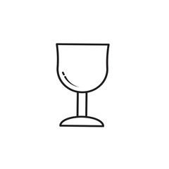 Wine glass line icon vector